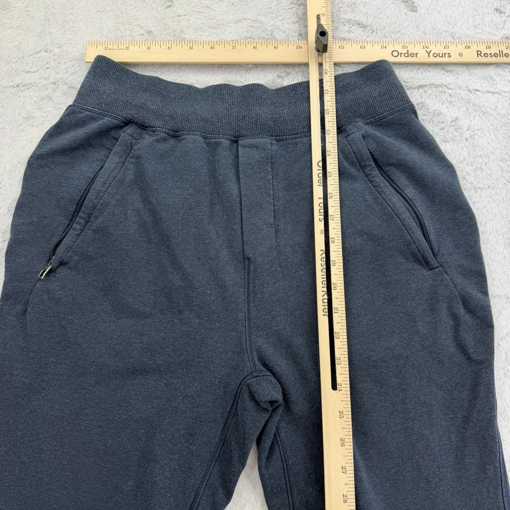 Lululemon Pants Mens M Blue French Terry Jogger Elastic Waist Zip Pocket